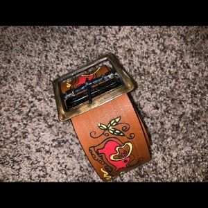 Rustic Boho Leather Painted Elephant Belt